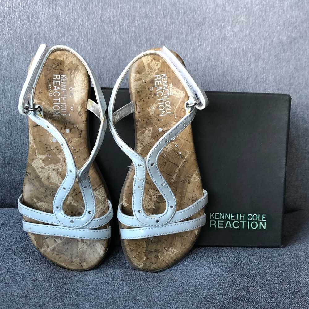 Kenneth Cole ~ White Sandals with Jewels ~ Girls Size 11
